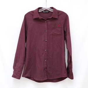 Under Armour Cold Gear Buttoned Down Shirt Women Loose Fit Medium Burgundy Plum